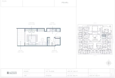 Floor plan, Studio, 343 sq ft