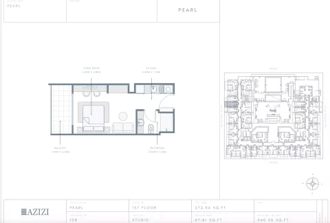Floor plan, Studio, 340 sq ft