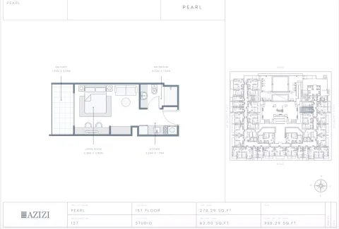 Floor plan, Studio, 335 sq ft