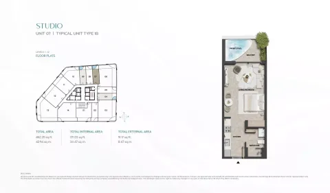 Floor plan, Studio, 462 sq ft