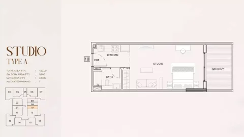 Floor plan, Studio, 482 sq ft