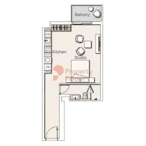 Floor plan, Studio, 495 sq ft