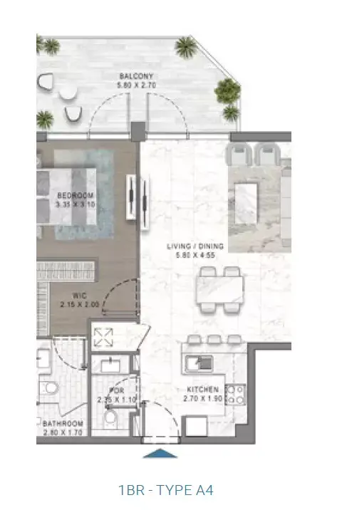 Floor plan, 1 Bed, 0 sq ft