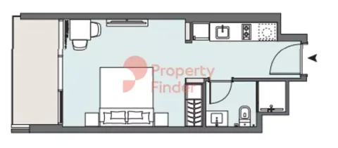 Floor plan, Studio, 409 sq ft
