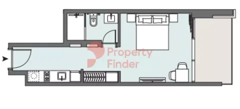 Floor plan, Studio, 417 sq ft
