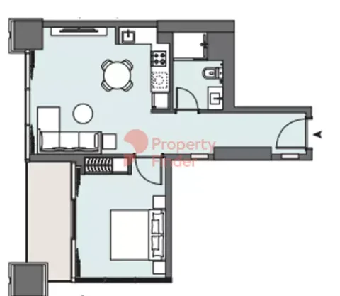 Floor plan, 1 Bed, 620 sq ft