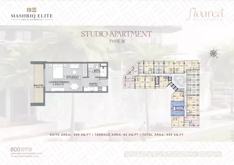 Floor plan, Studio, 442 sq ft