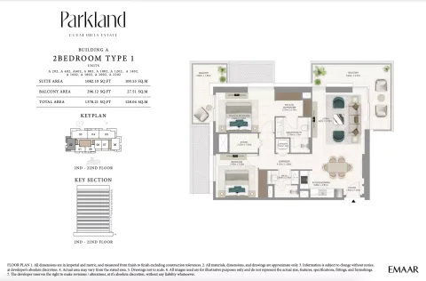Floor plan, 2 Beds, 1,378 sq ft