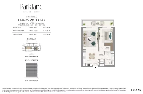Floor plan, 1 Bed, 829 sq ft