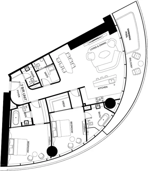 Floor plan, 2 Beds, 1,846 sq ft