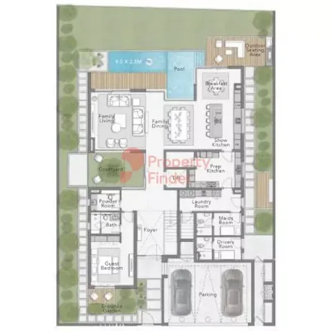 Floor plan, 5 Beds, 12,380 sq ft