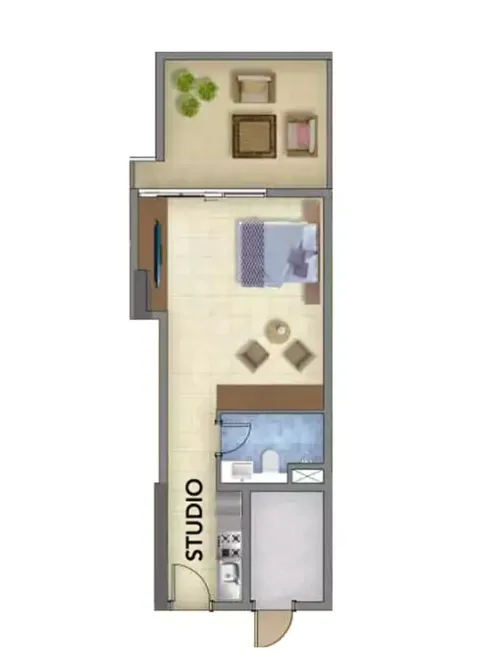 Floor plan, Studio, 420 sq ft