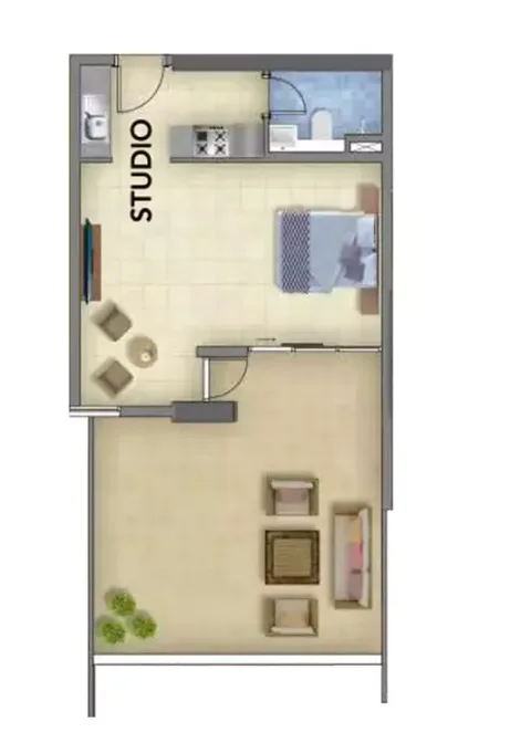 Floor plan, Studio, 420 sq ft