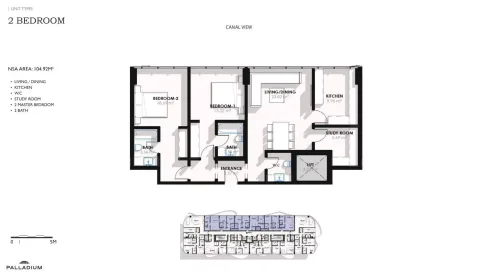 Floor plan, 2 Beds, 1,119 sq ft