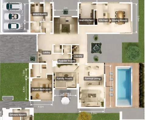 Floor plan, 6 Beds, 9,203 sq ft