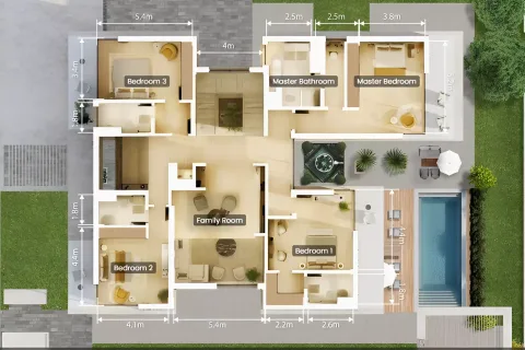 Floor plan, 5 Beds, 6,264 sq ft