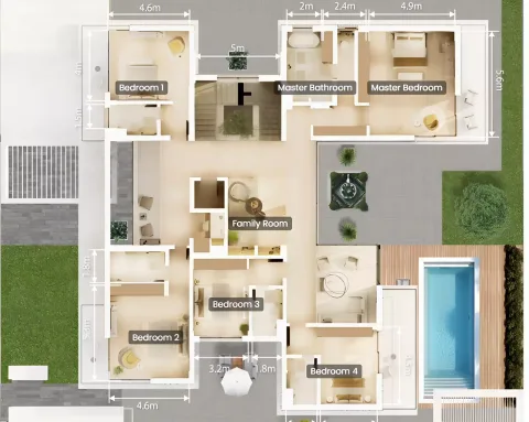 Floor plan, 6 Beds, 9,203 sq ft