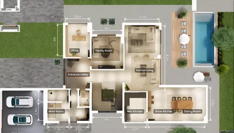 Floor plan, 4 Beds, 5,209 sq ft