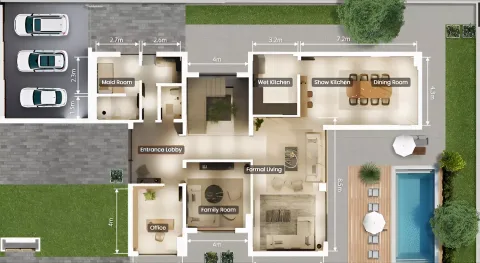 Floor plan, 4 Beds, 5,209 sq ft