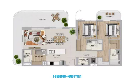 Floor plan, 2 Beds, 0 sq ft