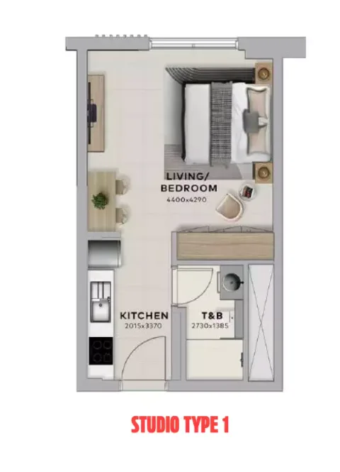 Floor plan, Studio, 0 sq ft