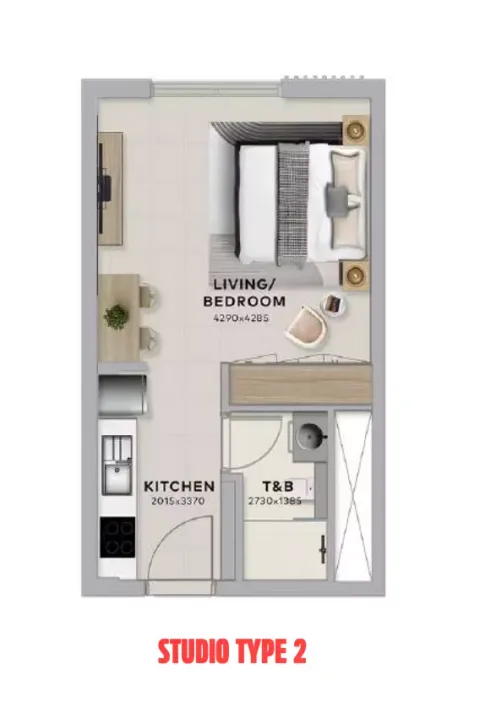 Floor plan, Studio, 0 sq ft