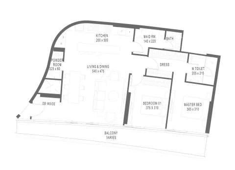 Floor plan, 2 Beds, 1,216 sq ft