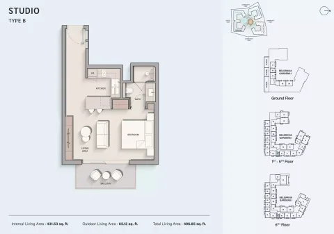 Floor plan, Studio, 497 sq ft