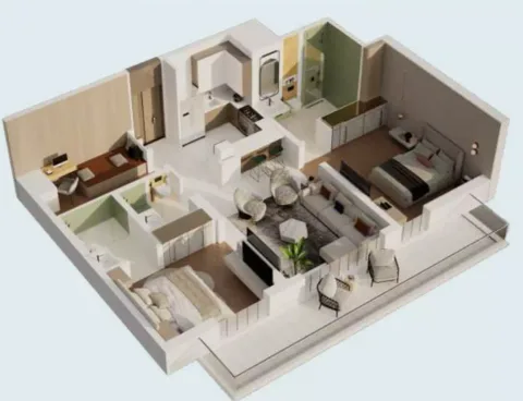 Floor plan, 2 Beds, 1,189 sq ft