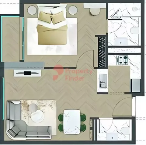 Floor plan, 1 Bed, 926 sq ft