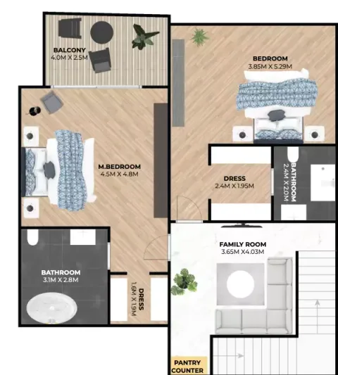 Floor plan, 3 Beds, 2,531 sq ft