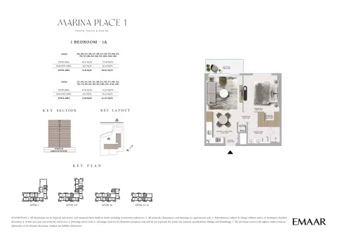 Floor plan, 1 Bed, 817 sq ft