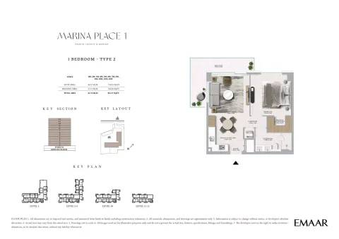 Floor plan, 1 Bed, 901 sq ft