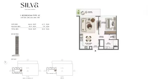 Floor plan, 1 Bed, 746 sq ft
