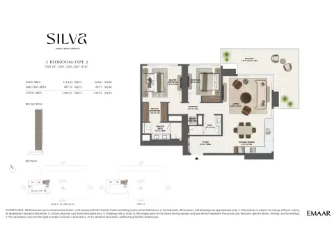 Floor plan, 2 Beds, 1,403 sq ft