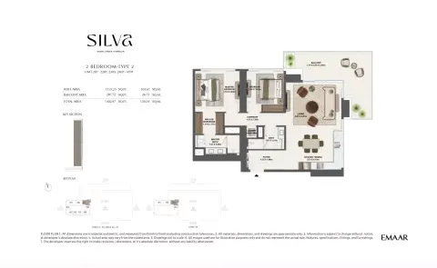 Floor plan, 2 Beds, 1,402 sq ft