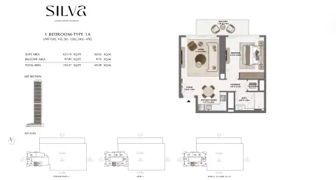 Floor plan, 1 Bed, 740 sq ft