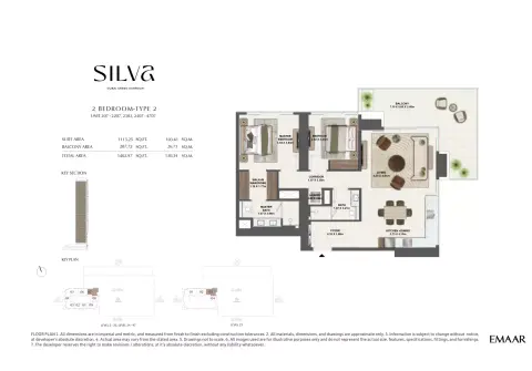 Floor plan, 2 Beds, 1,402 sq ft
