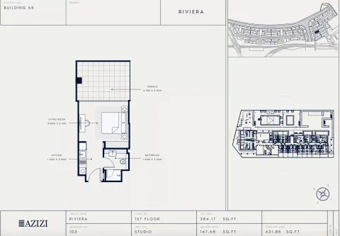 Floor plan, Studio, 431 sq ft