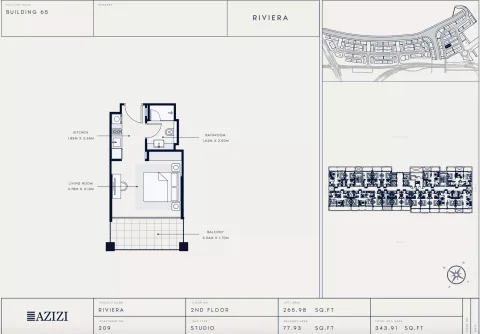 Floor plan, Studio, 343 sq ft