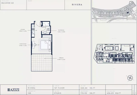 Floor plan, Studio, 436 sq ft