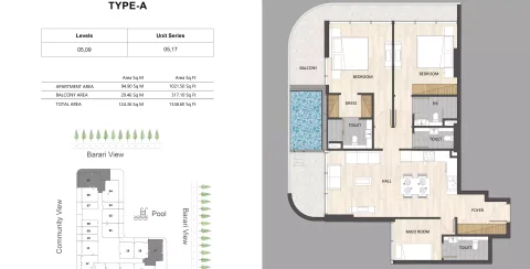 Floor plan, 2 Beds, 1,338 sq ft