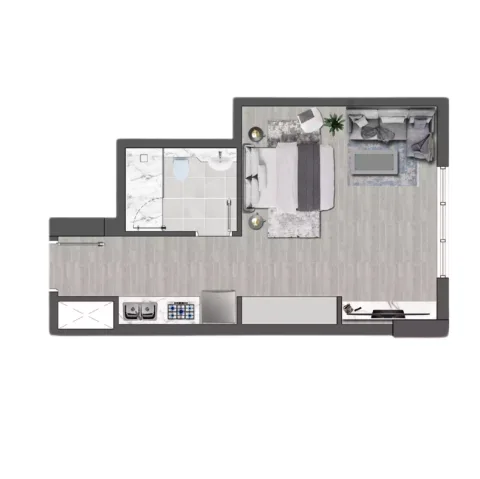 Floor plan, Studio, 396 sq ft