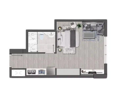 Floor plan, Studio, 365 sq ft