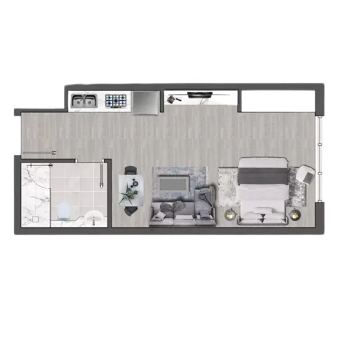Floor plan, Studio, 380 sq ft