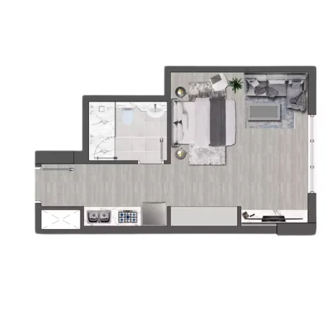 Floor plan, Studio, 397 sq ft