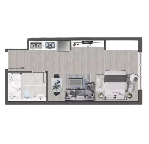 Floor plan, Studio, 380 sq ft