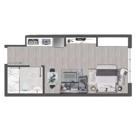 Floor plan, Studio, 380 sq ft