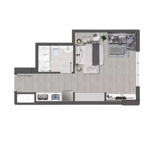 Floor plan, Studio, 397 sq ft