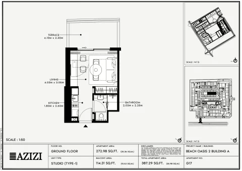 Floor plan, Studio, 387 sq ft